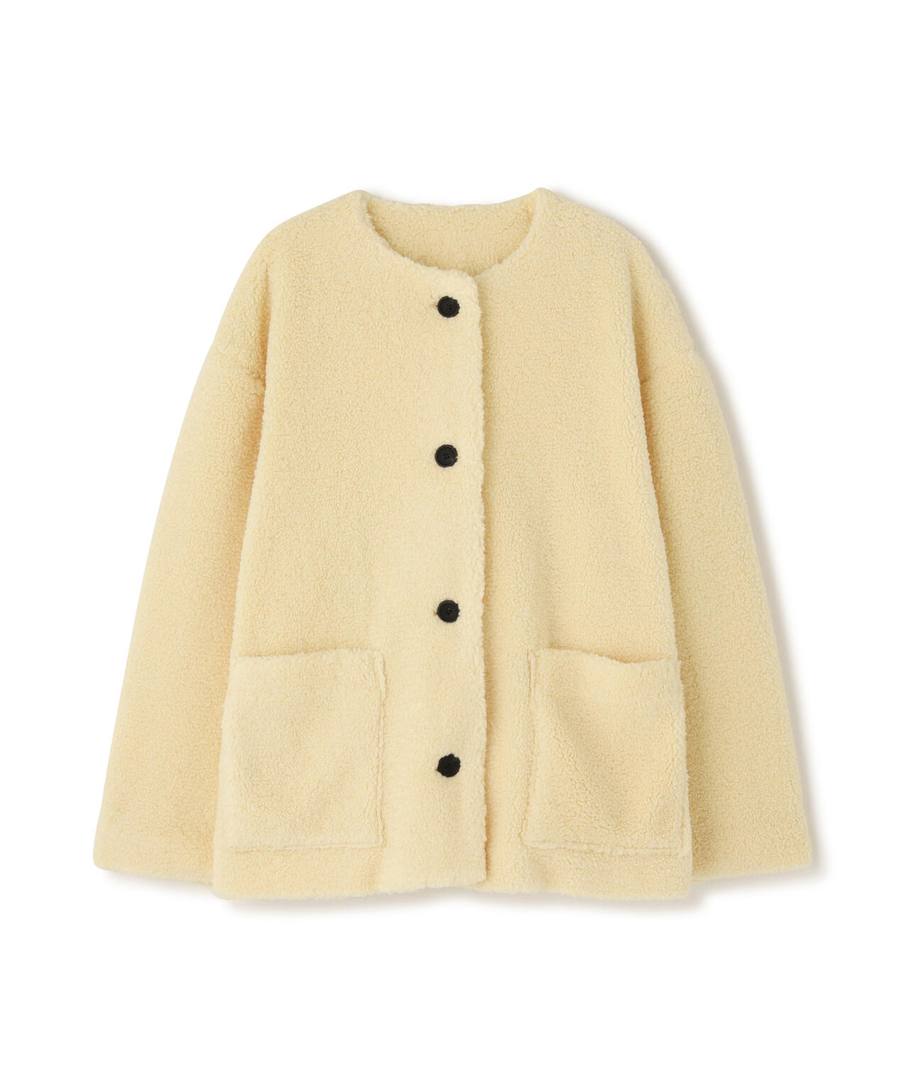 【岸本セシルさん着用】ノーカラーボアブルゾン