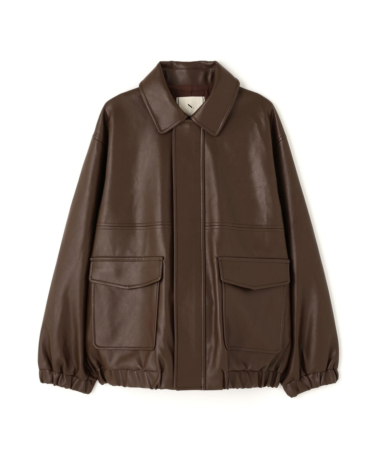 フェイクレザーステンカラーブルゾン