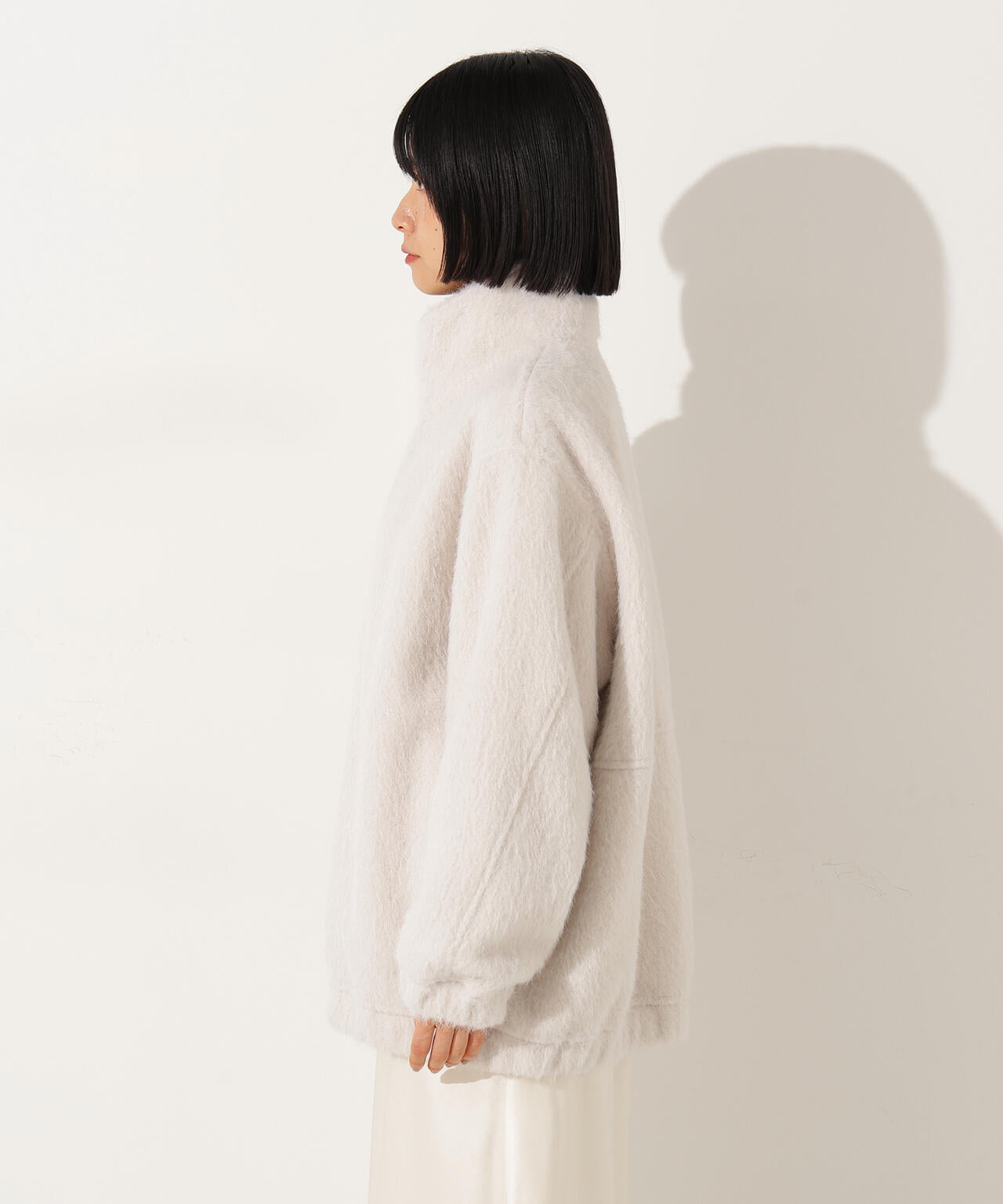 スタンドネックシャギーブルゾン