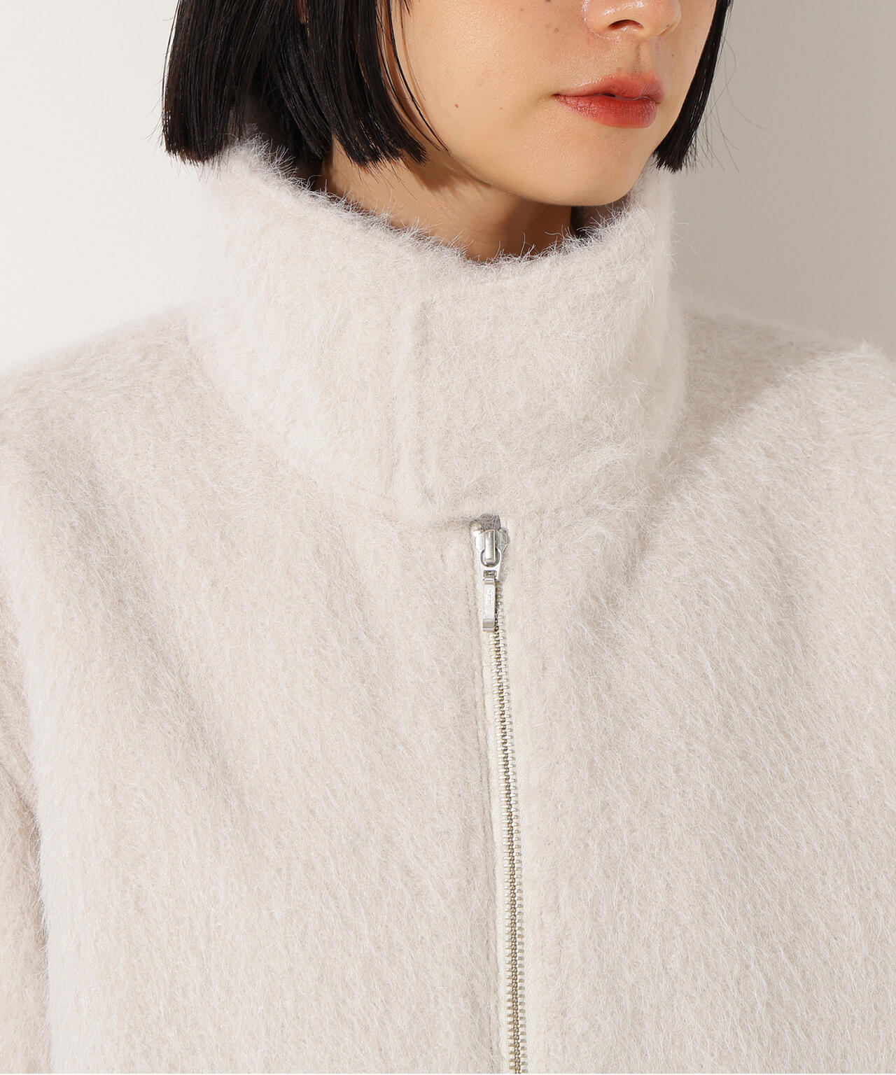 スタンドネックシャギーブルゾン