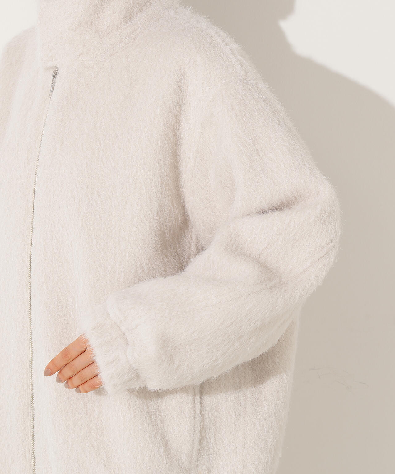 スタンドネックシャギーブルゾン