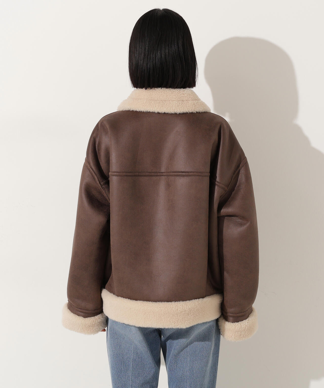 【岸本セシルさん着用】フェイクムートンボアブルゾン