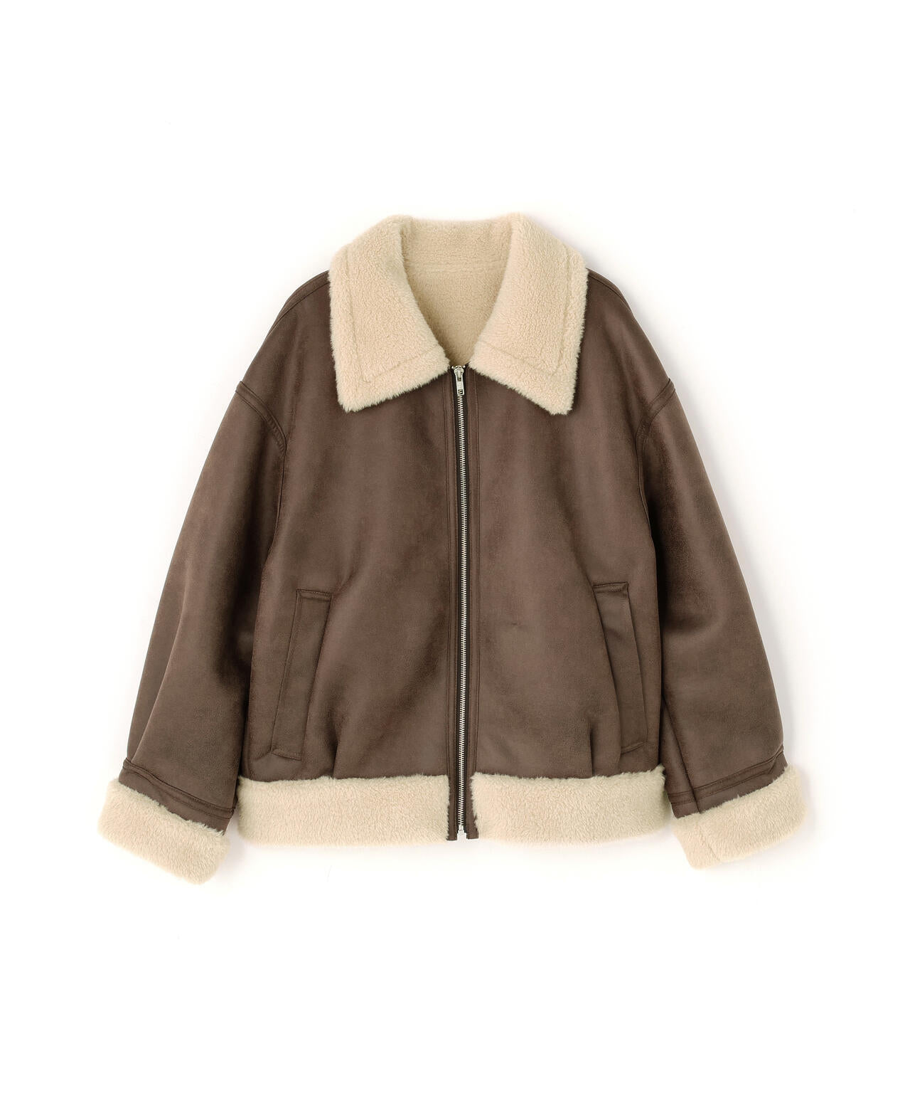 【岸本セシルさん着用】フェイクムートンボアブルゾン