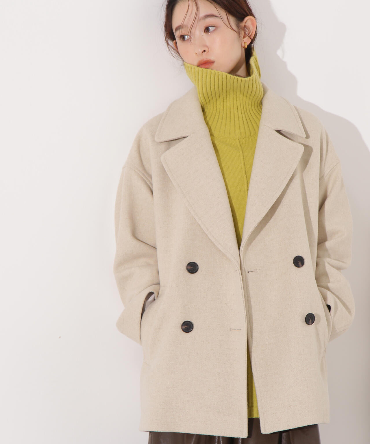 ミドルPコート《ブラウン×ゴールドボタン:LUMINE・LUCUA・official site限定》