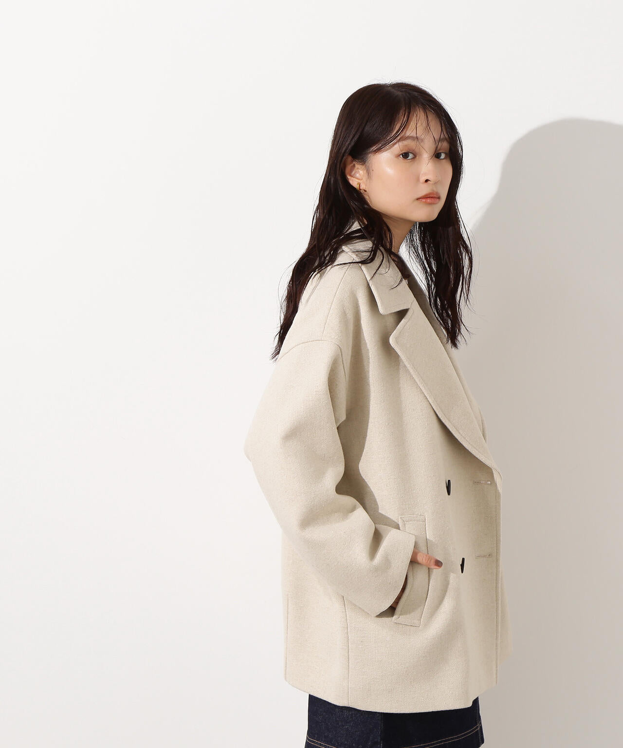 ミドルPコート《ブラウン×ゴールドボタン:LUMINE・LUCUA・official site限定》