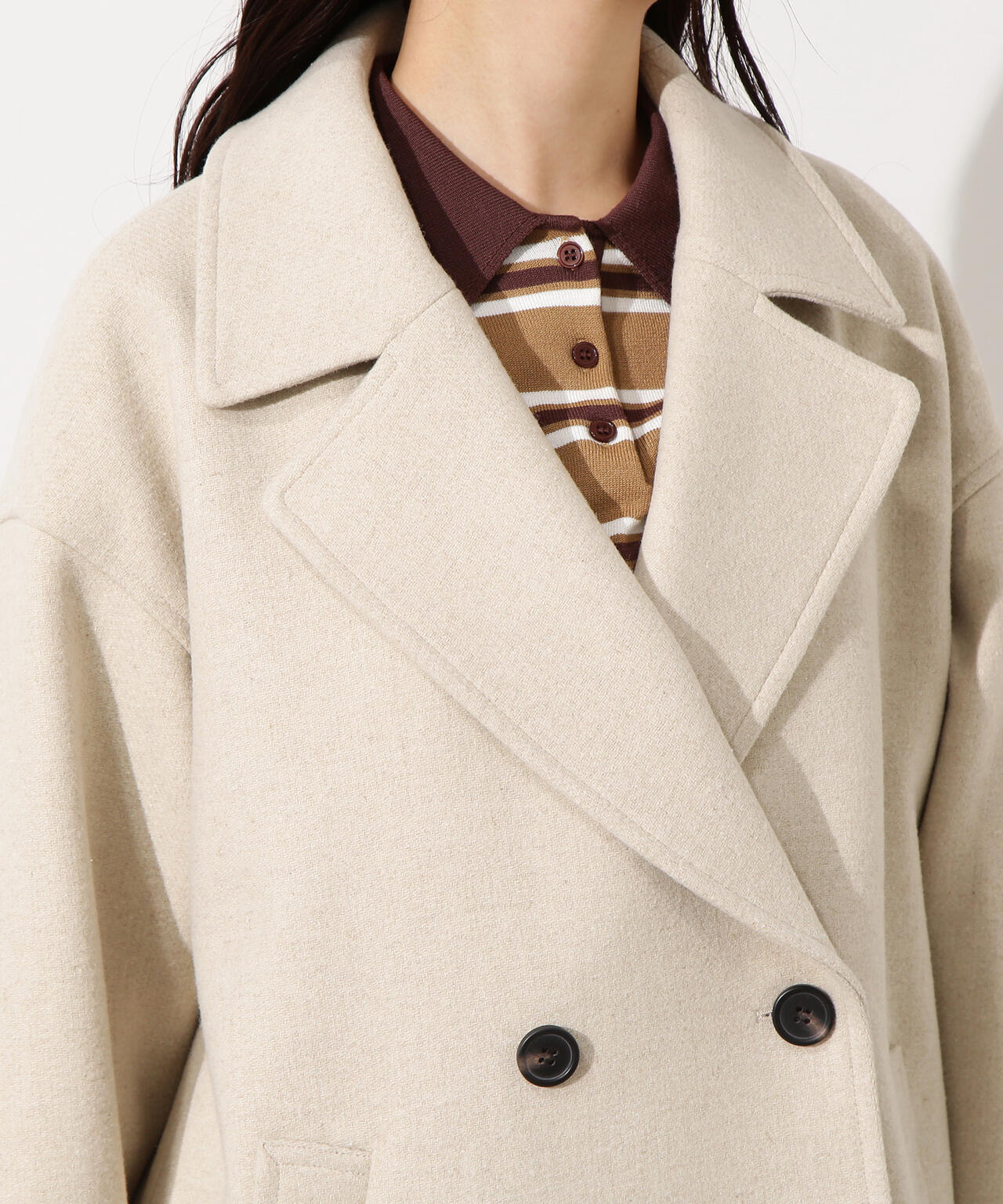 ミドルPコート《ブラウン×ゴールドボタン:LUMINE・LUCUA・official site限定》
