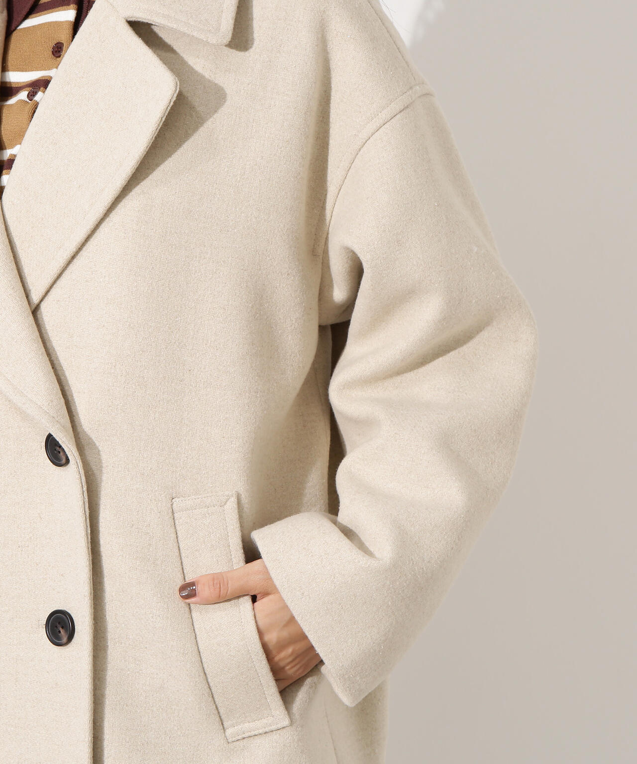 ミドルPコート《ブラウン×ゴールドボタン:LUMINE・LUCUA・official site限定》