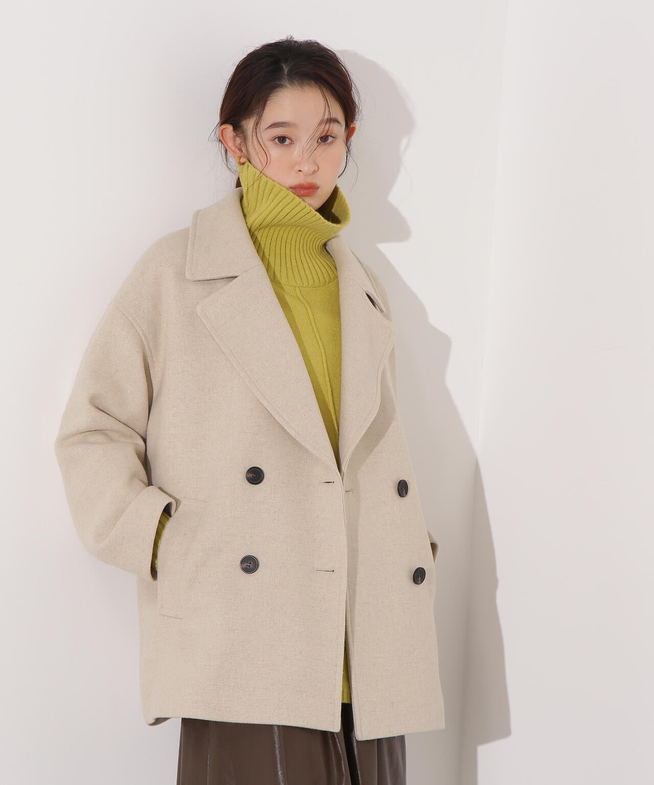 ミドルPコート《ブラウン×ゴールドボタン:LUMINE・LUCUA・official site限定》