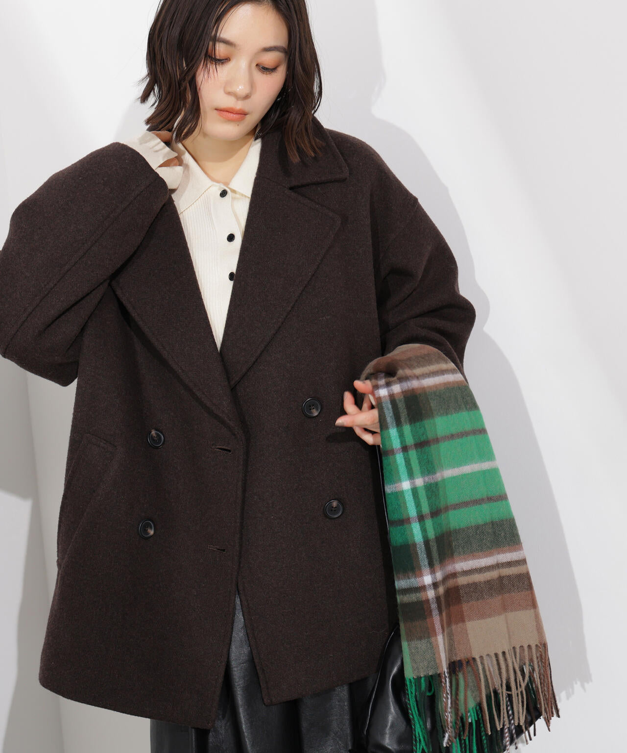 ミドルPコート《ブラウン×ゴールドボタン:LUMINE・LUCUA・official site限定》