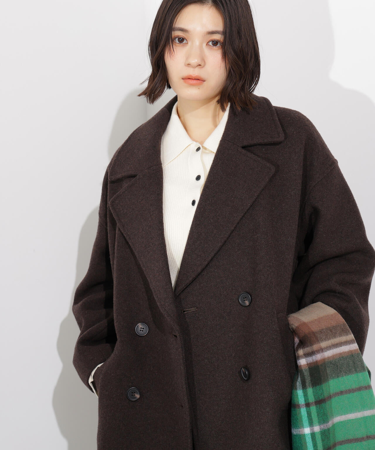 ミドルPコート《ブラウン×ゴールドボタン:LUMINE・LUCUA・official site限定》