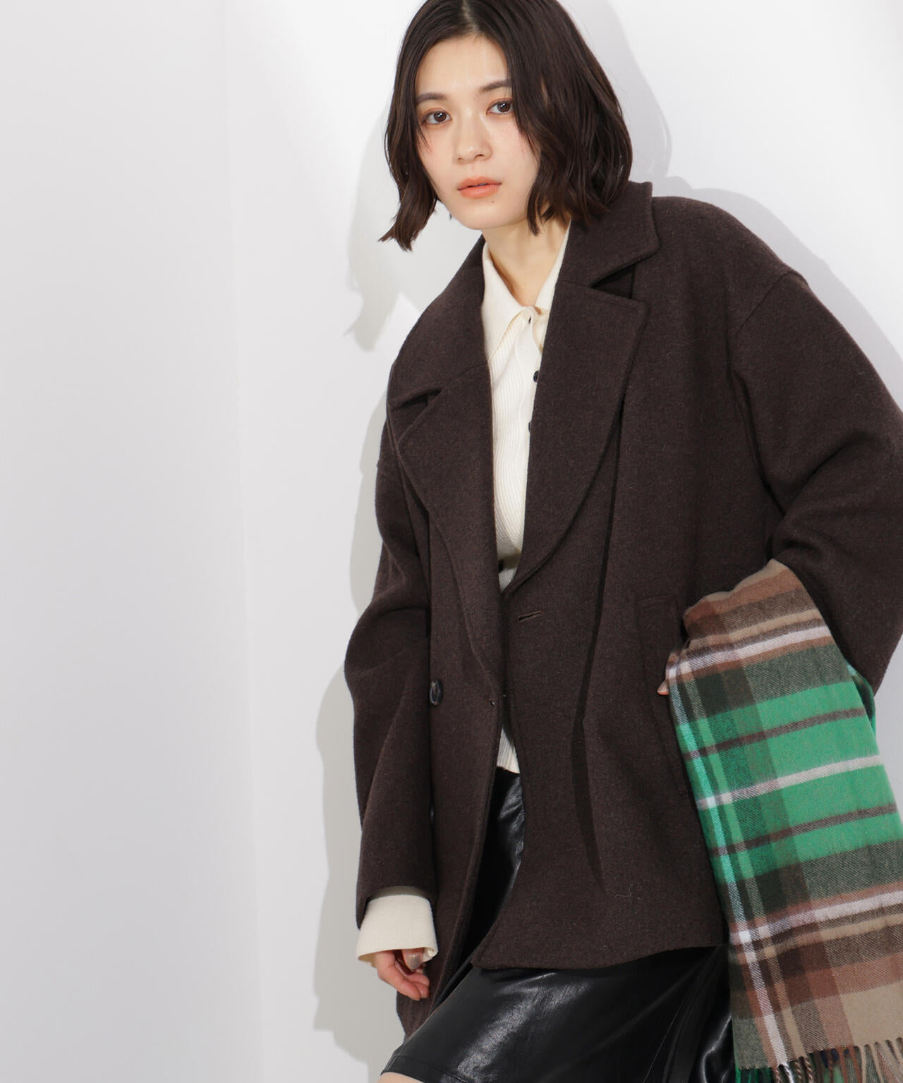 ミドルPコート《ブラウン×ゴールドボタン:LUMINE・LUCUA・official site限定》