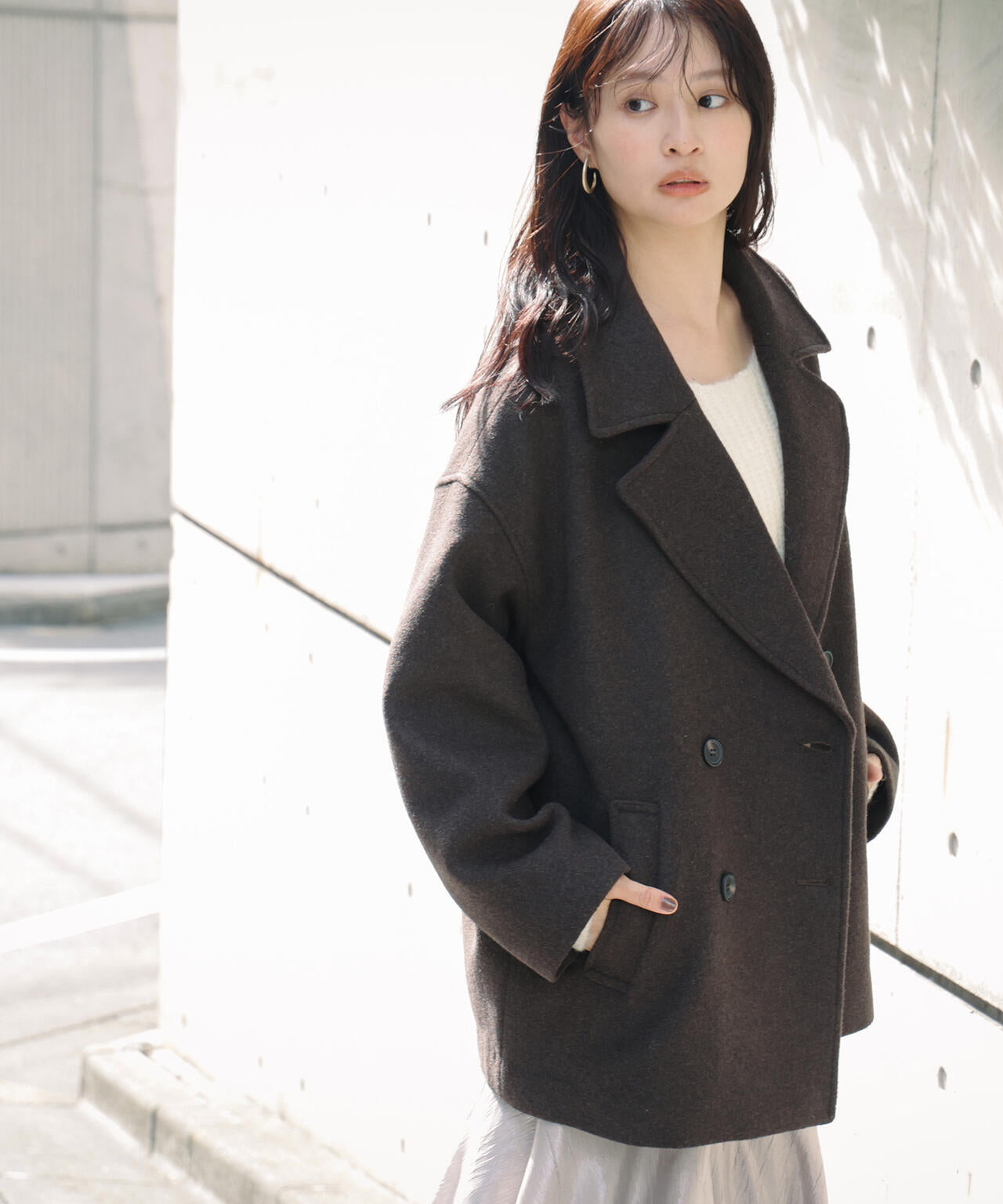 ミドルPコート《ブラウン×ゴールドボタン:LUMINE・LUCUA・official site限定》