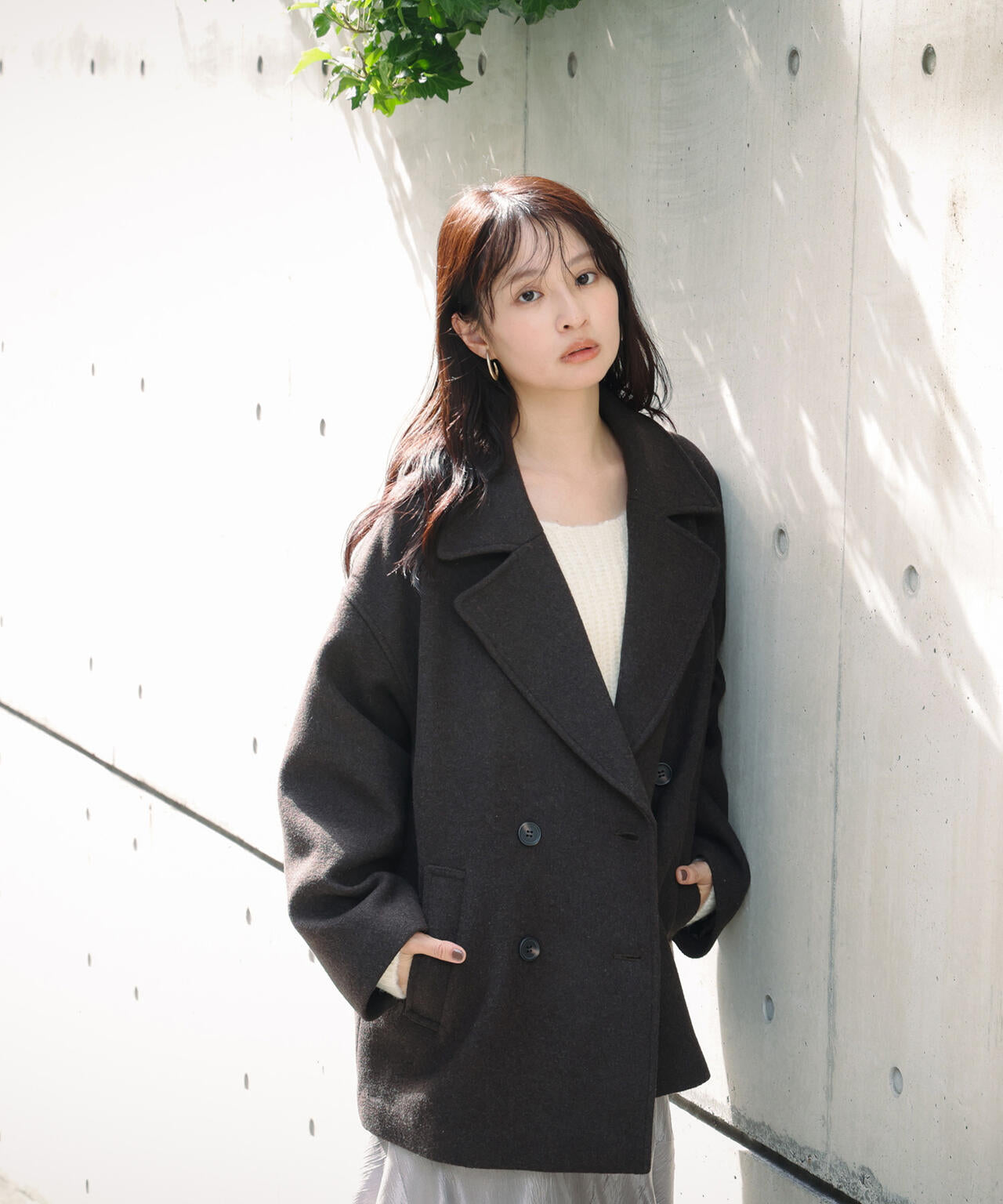 ミドルPコート《ブラウン×ゴールドボタン:LUMINE・LUCUA・official site限定》