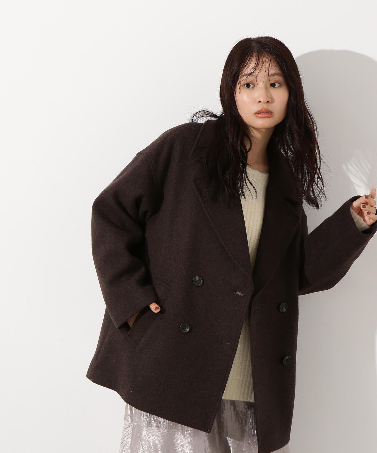 ミドルPコート《ブラウン×ゴールドボタン:LUMINE・LUCUA・official site限定》