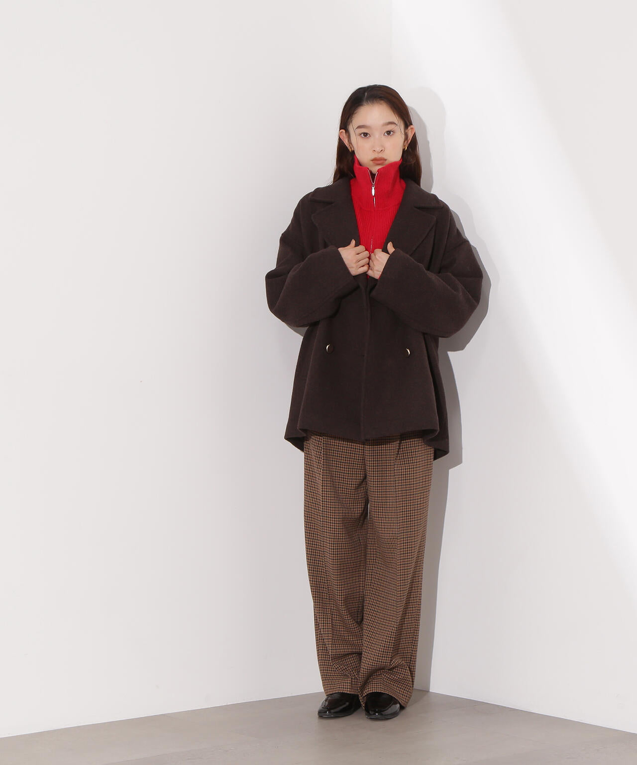 ミドルPコート《ブラウン×ゴールドボタン:LUMINE・LUCUA・official site限定》