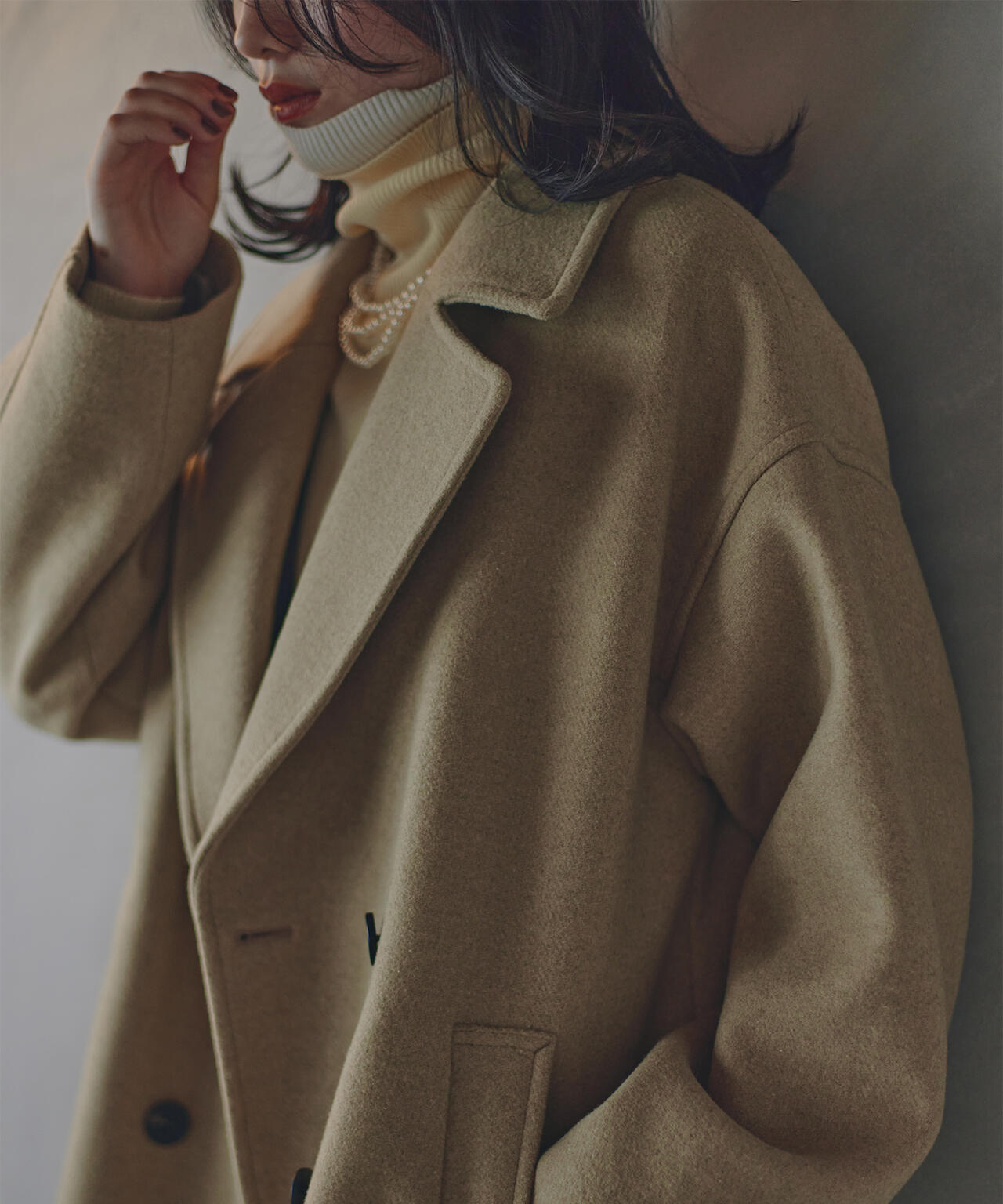 ミドルPコート《ブラウン×ゴールドボタン:LUMINE・LUCUA・official site限定》