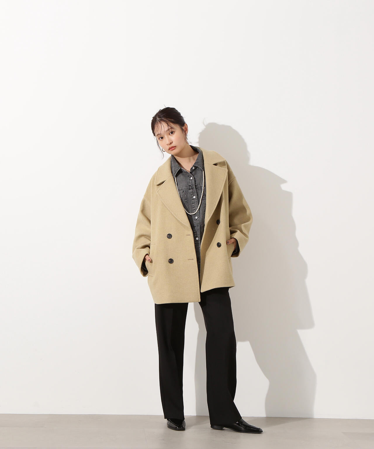 ミドルPコート《ブラウン×ゴールドボタン:LUMINE・LUCUA・official site限定》