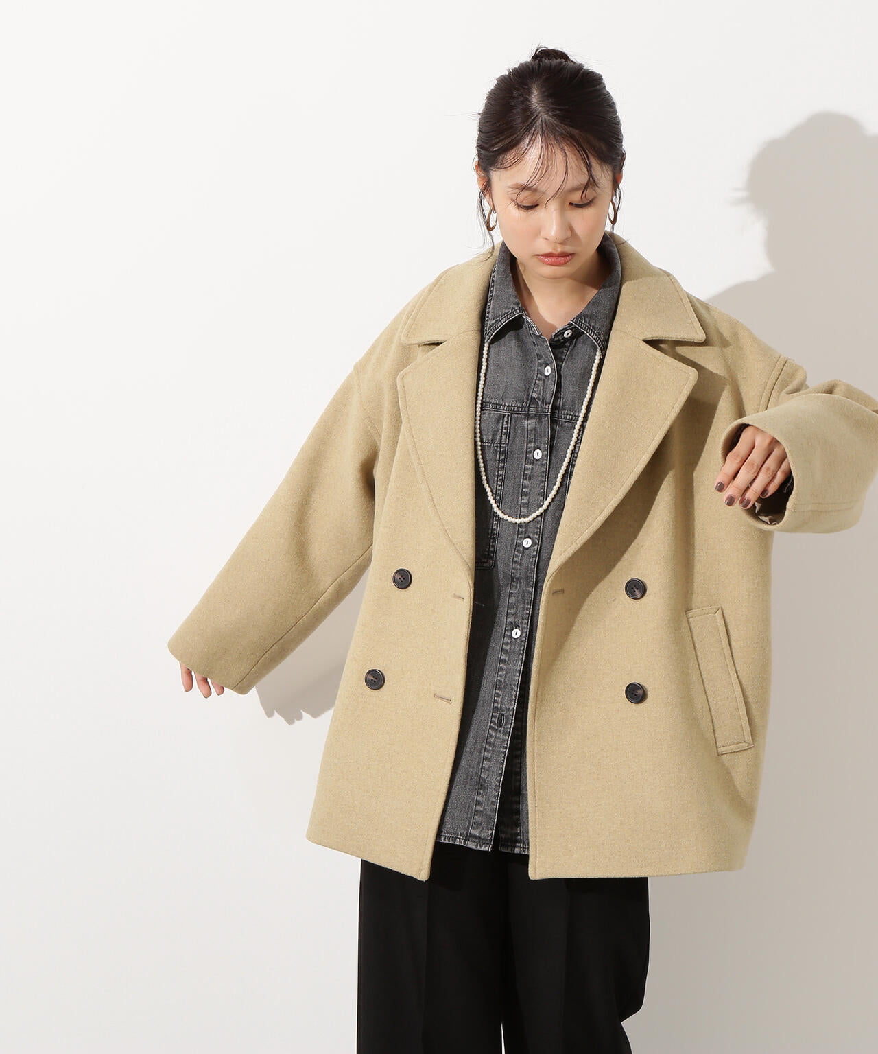 ミドルPコート《ブラウン×ゴールドボタン:LUMINE・LUCUA・official site限定》