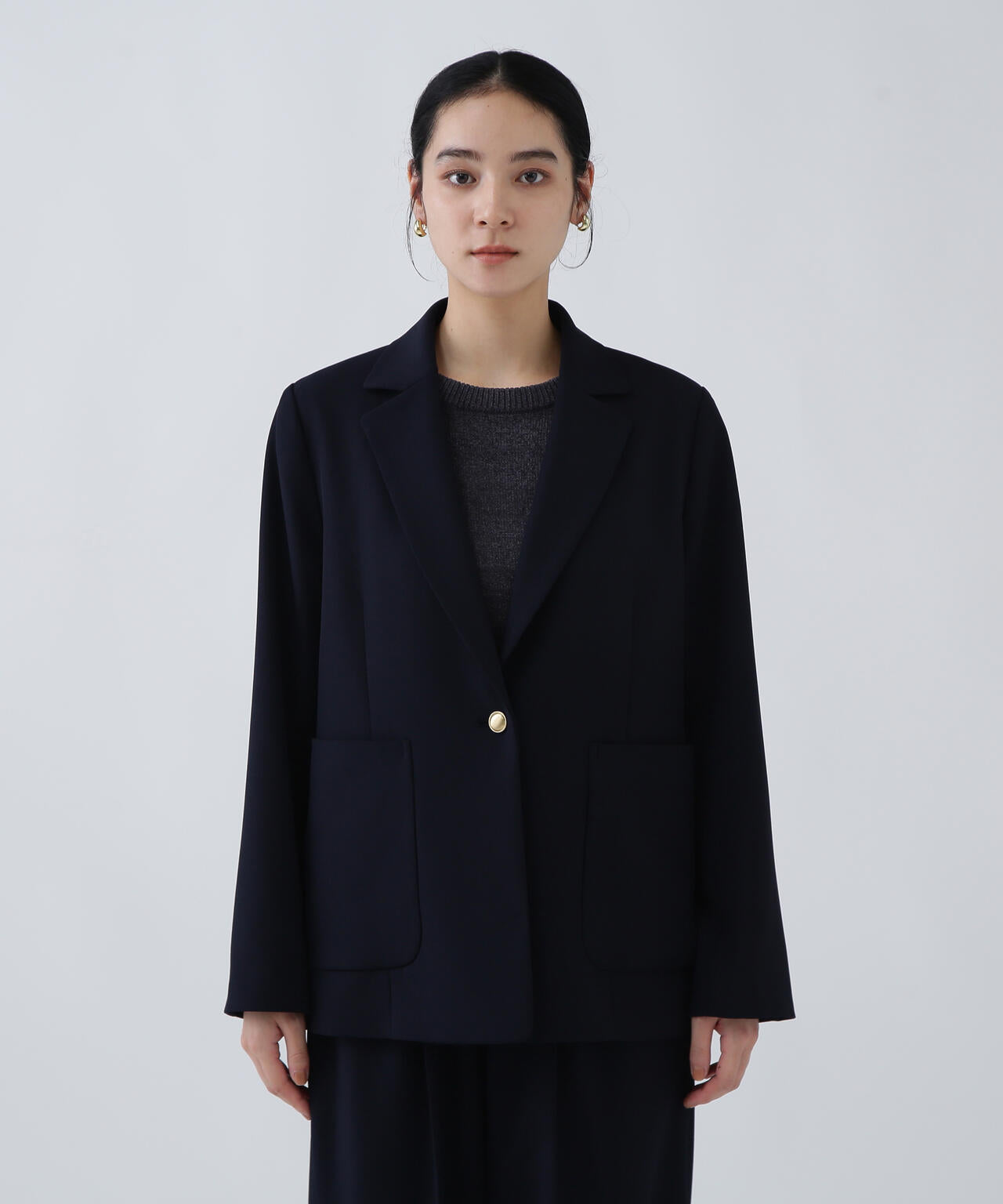 【365ユーティリティー】丸めて持ち運べる多機能忍ばせストレッチギャバテーラードジャケット