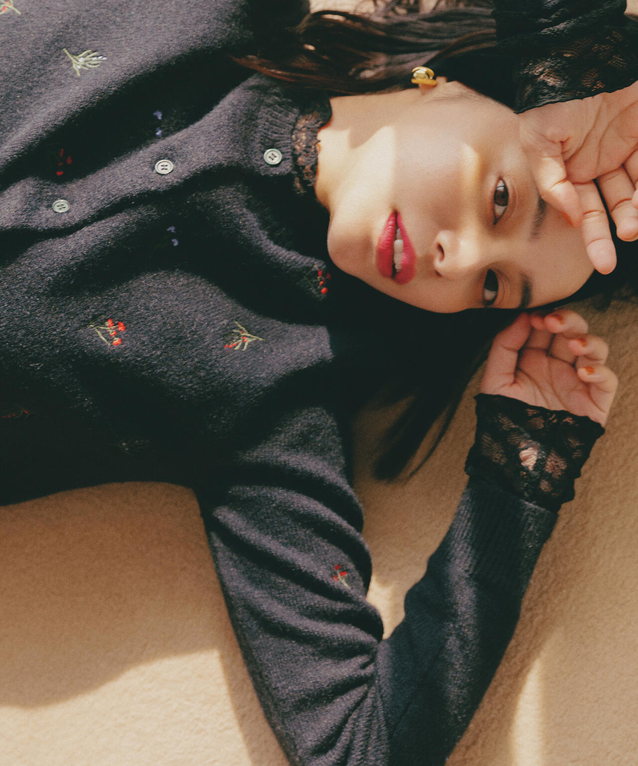 【岸本セシルさん着用】レースハイネックカットソー