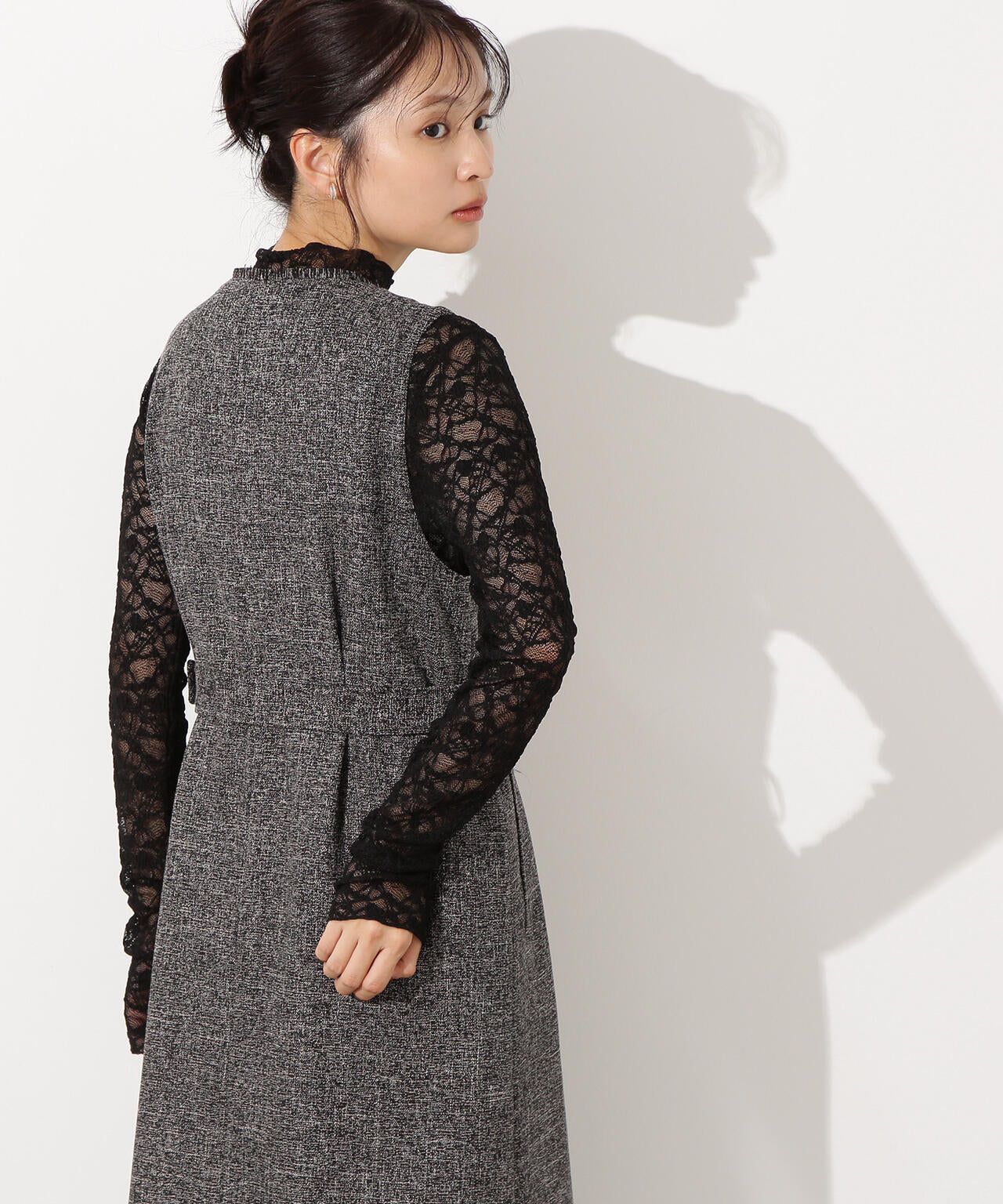 【岸本セシルさん着用】レースハイネックカットソー