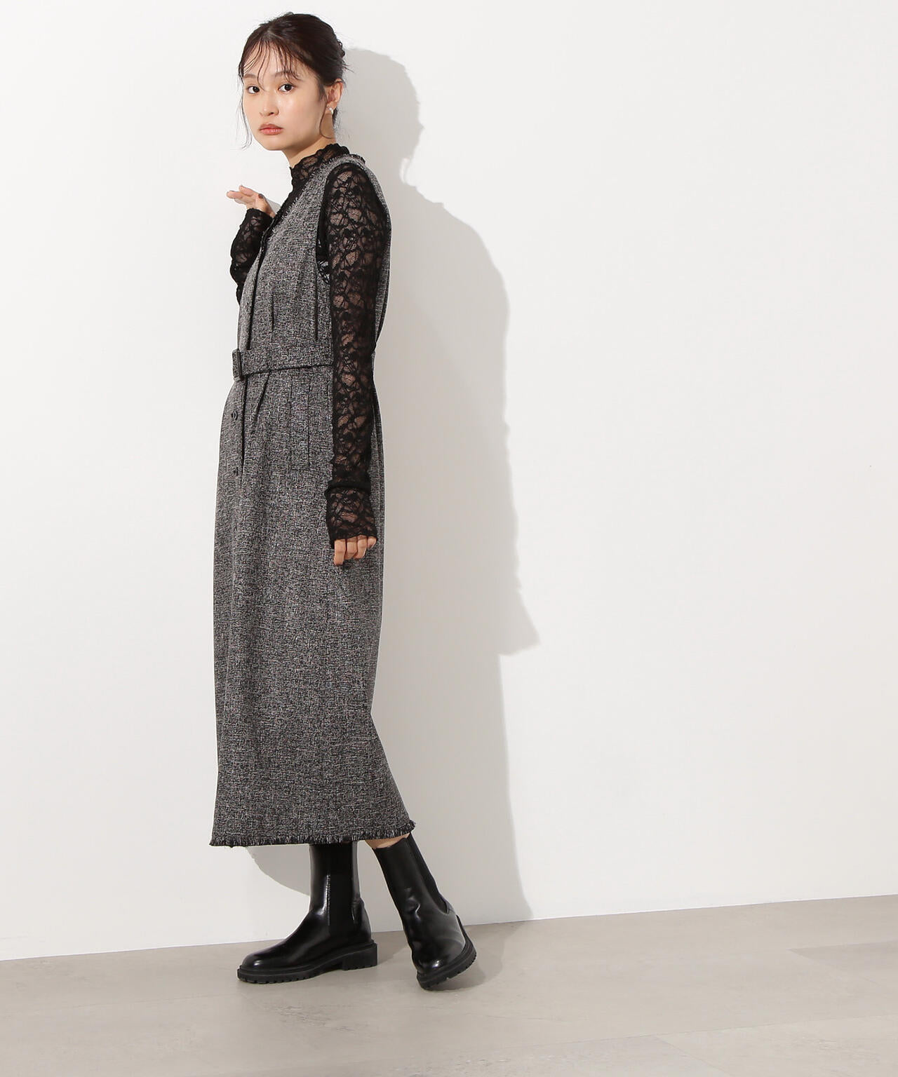 【岸本セシルさん着用】レースハイネックカットソー