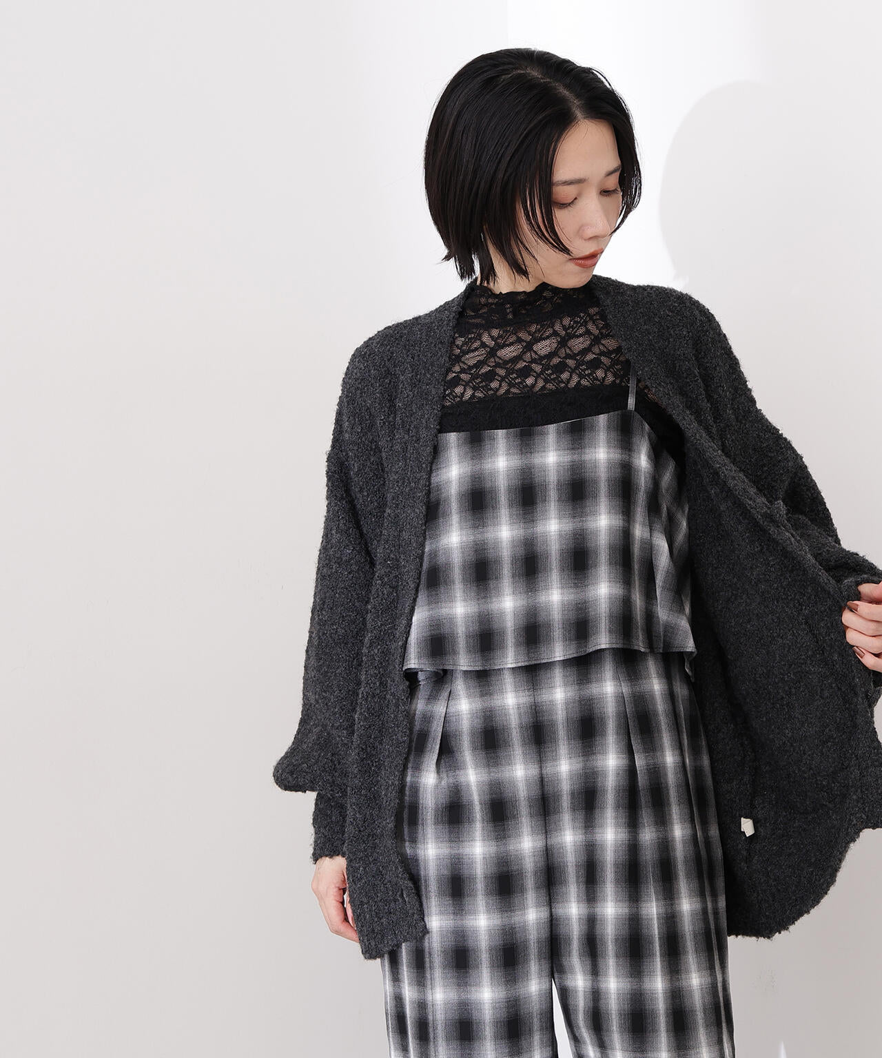 【岸本セシルさん着用】レースハイネックカットソー