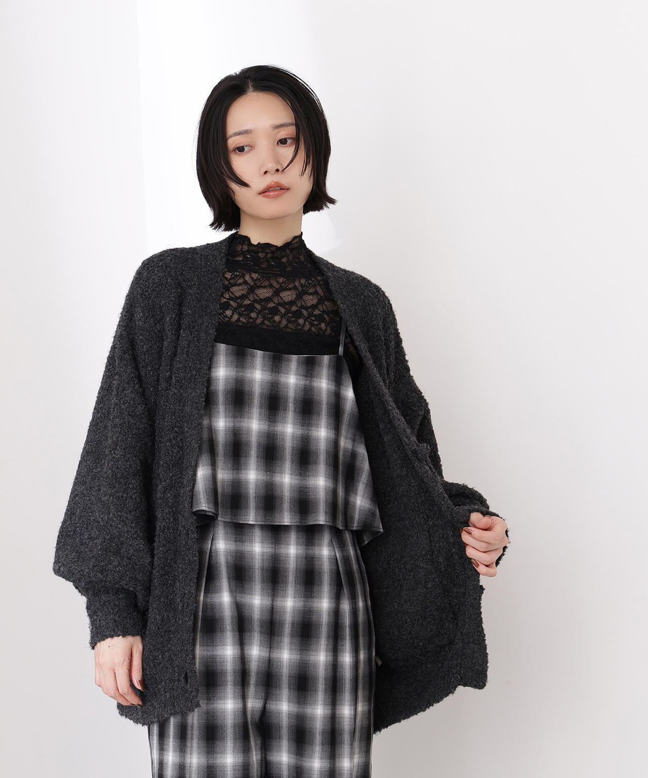 【岸本セシルさん着用】レースハイネックカットソー