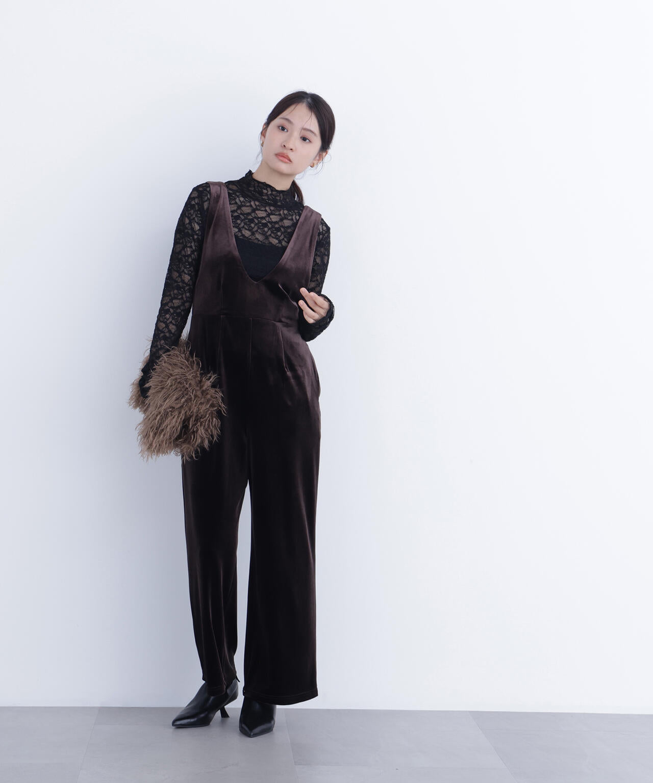 【岸本セシルさん着用】レースハイネックカットソー