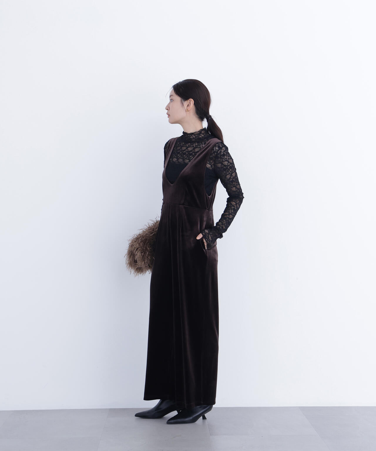 【岸本セシルさん着用】レースハイネックカットソー