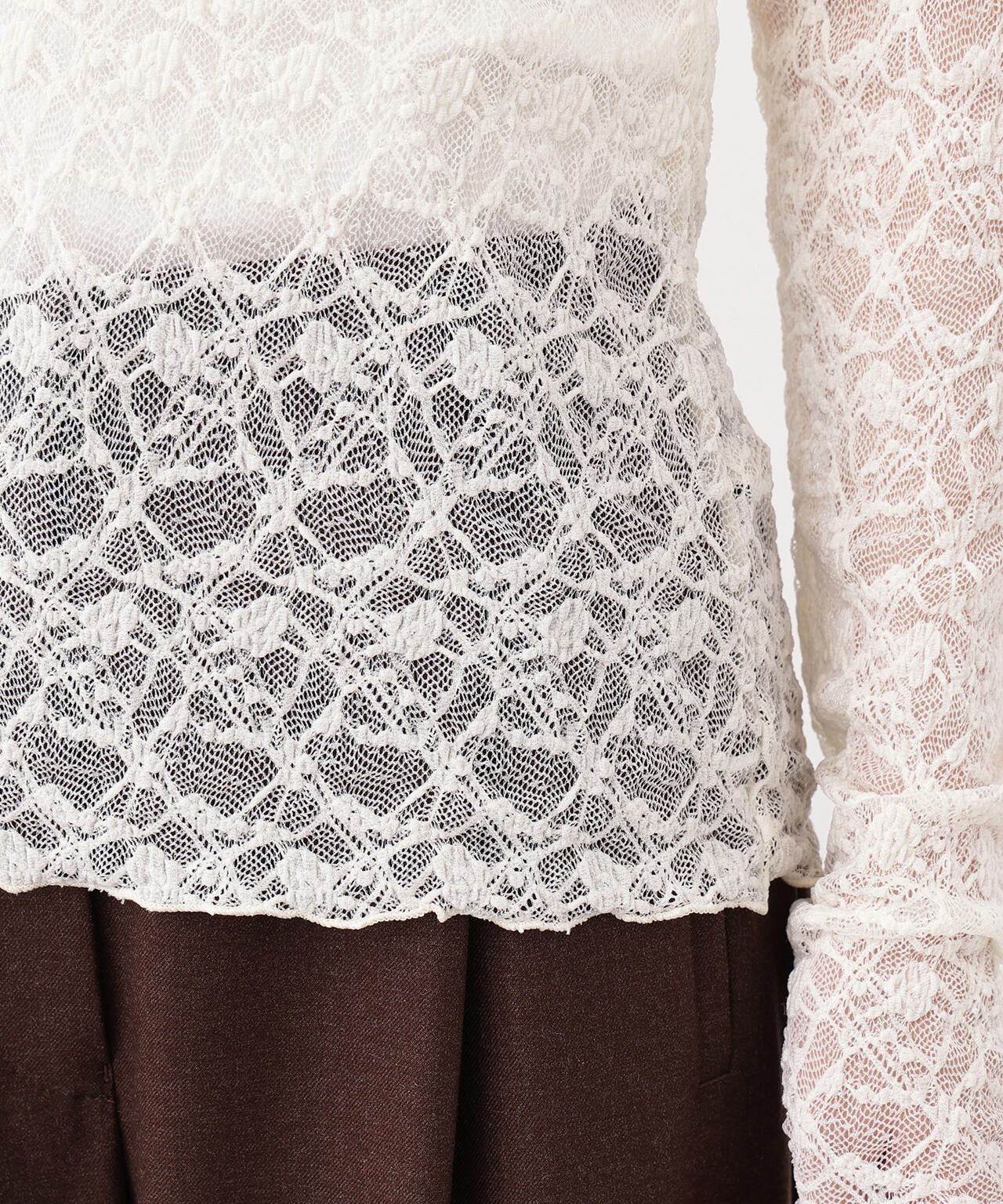 【岸本セシルさん着用】レースハイネックカットソー