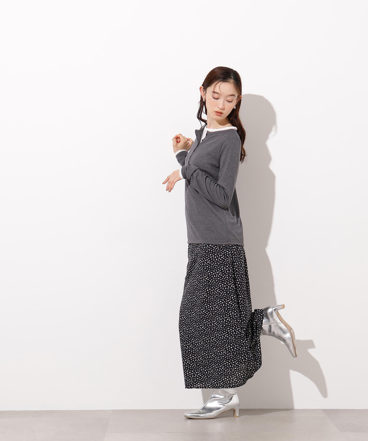 ヘンリーネックシアーカットソー