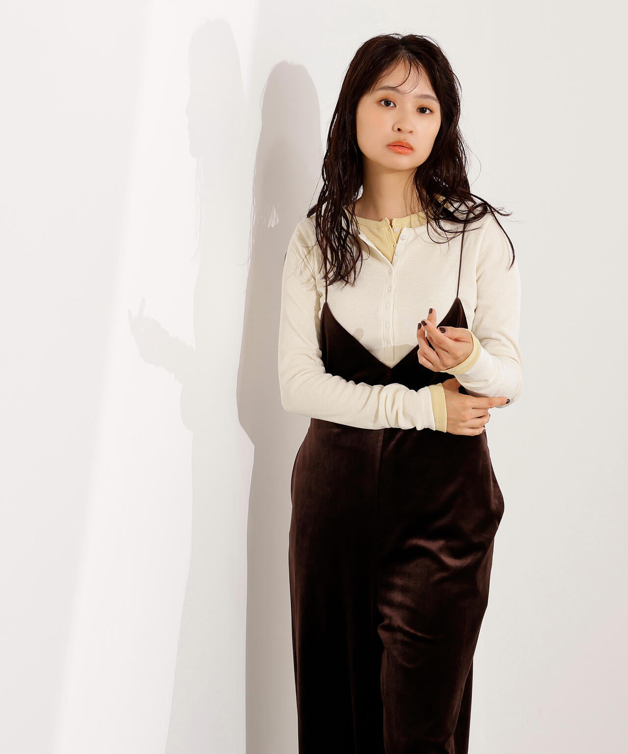 ヘンリーネックシアーカットソー