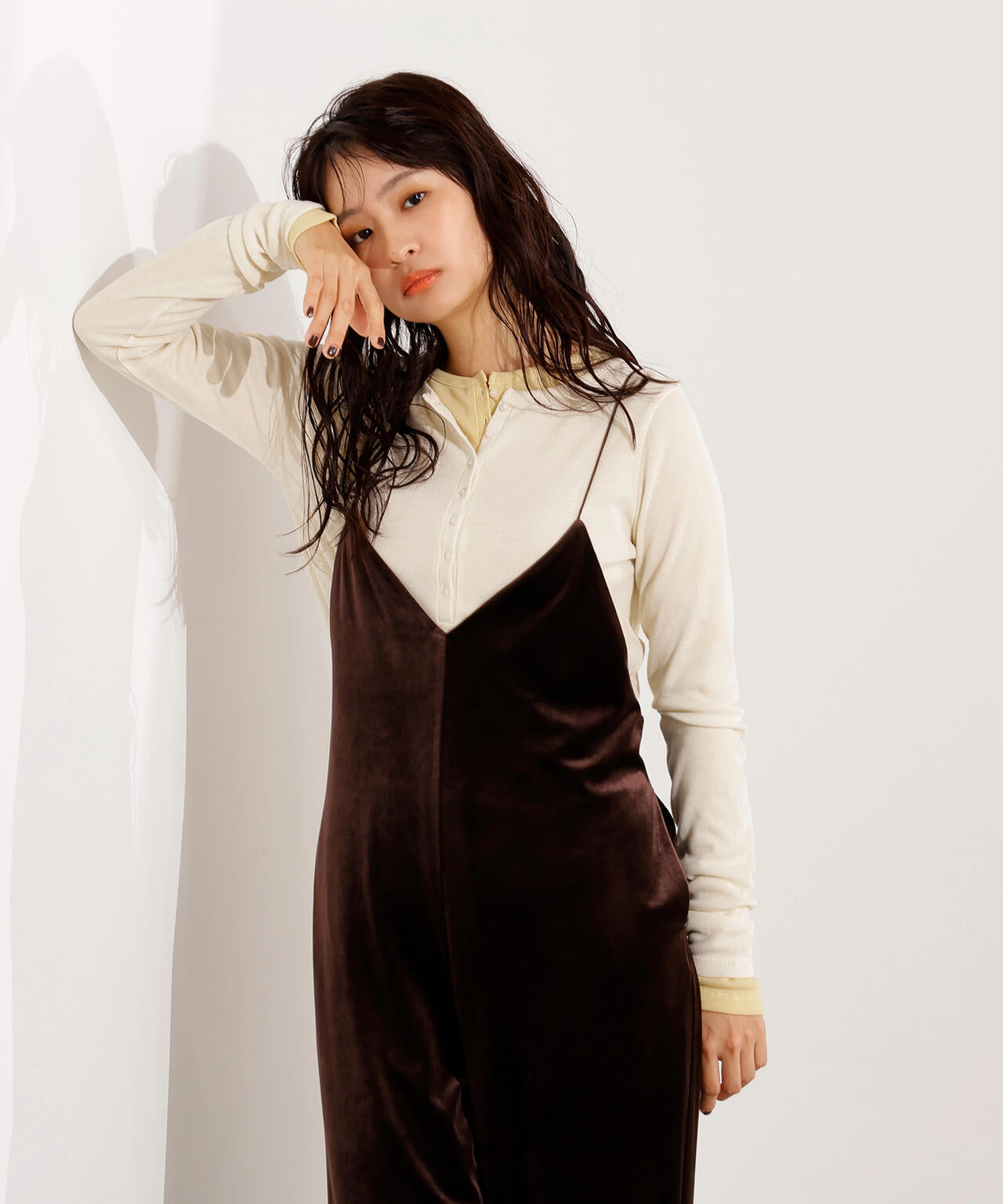 ヘンリーネックシアーカットソー