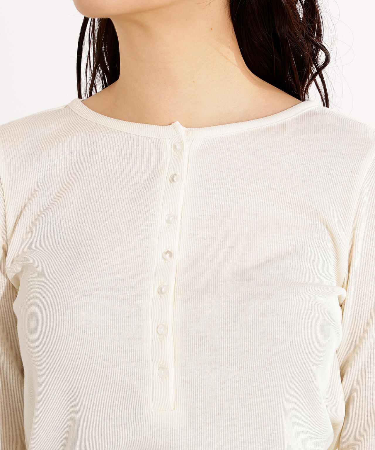 ヘンリーネックシアーカットソー