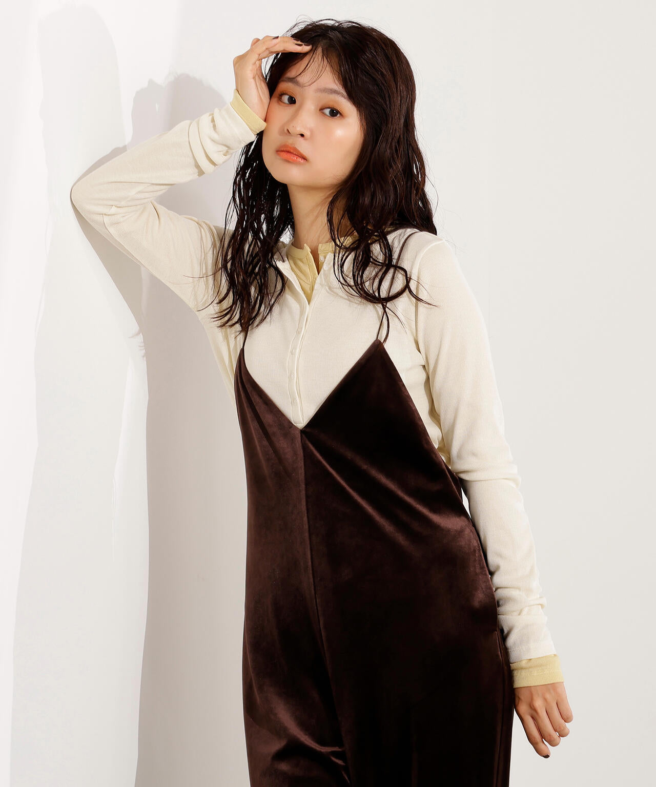 ヘンリーネックシアーカットソー