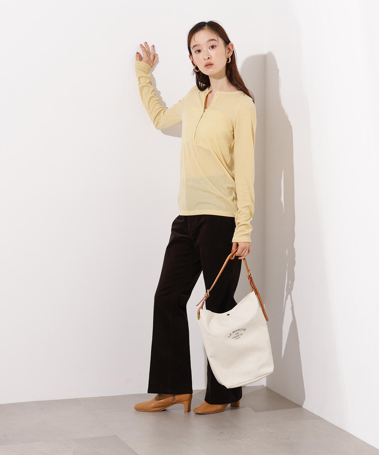 ヘンリーネックシアーカットソー