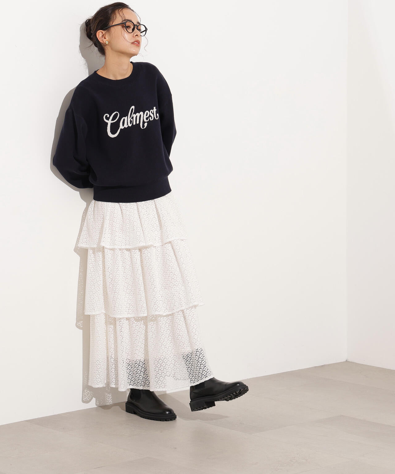 ロゴジャガードニット