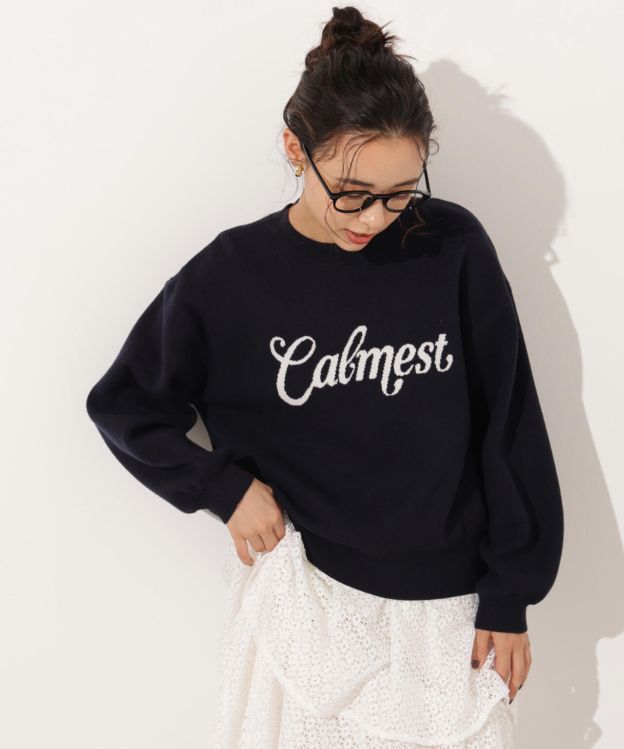 ロゴジャガードニット