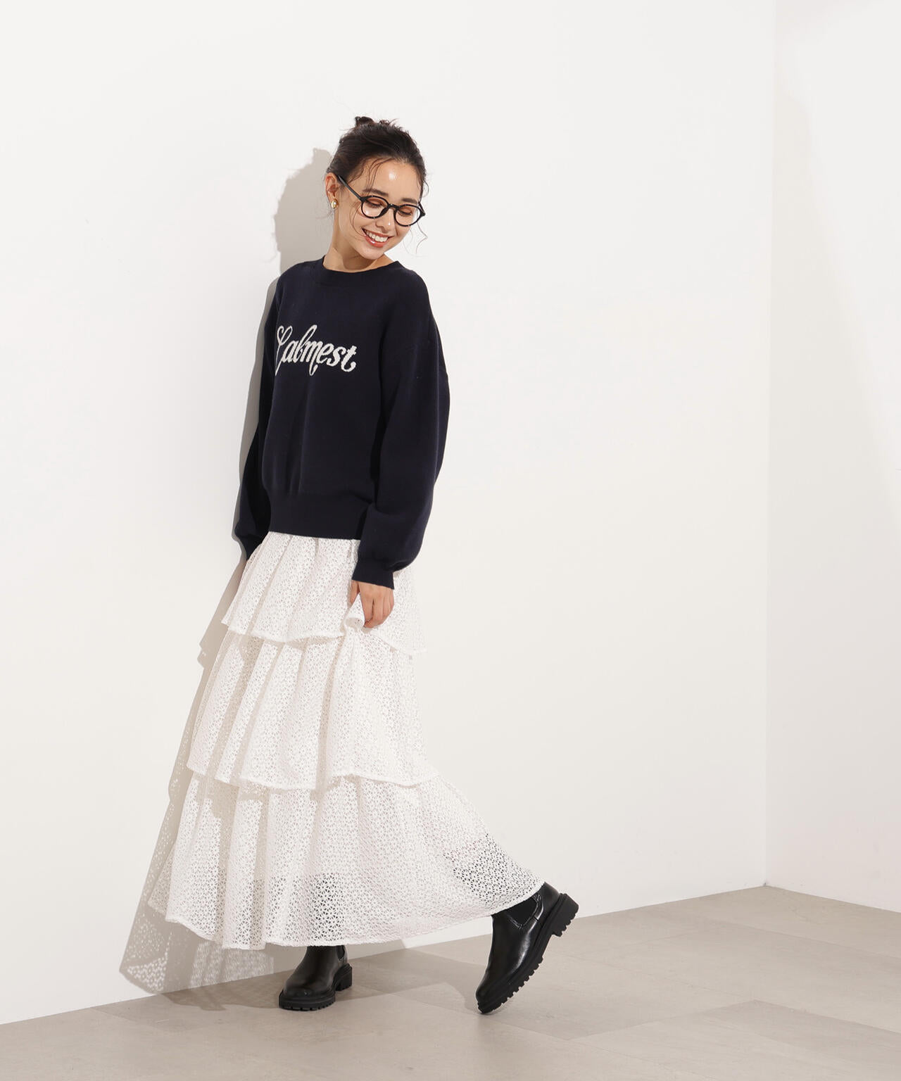 ロゴジャガードニット