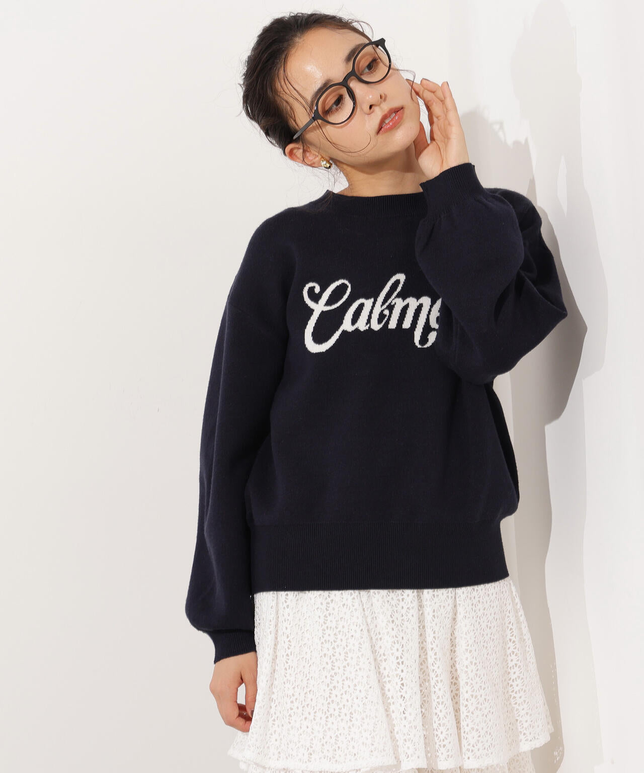 ロゴジャガードニット