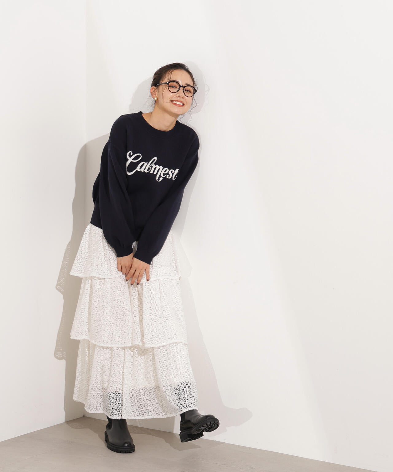 ロゴジャガードニット