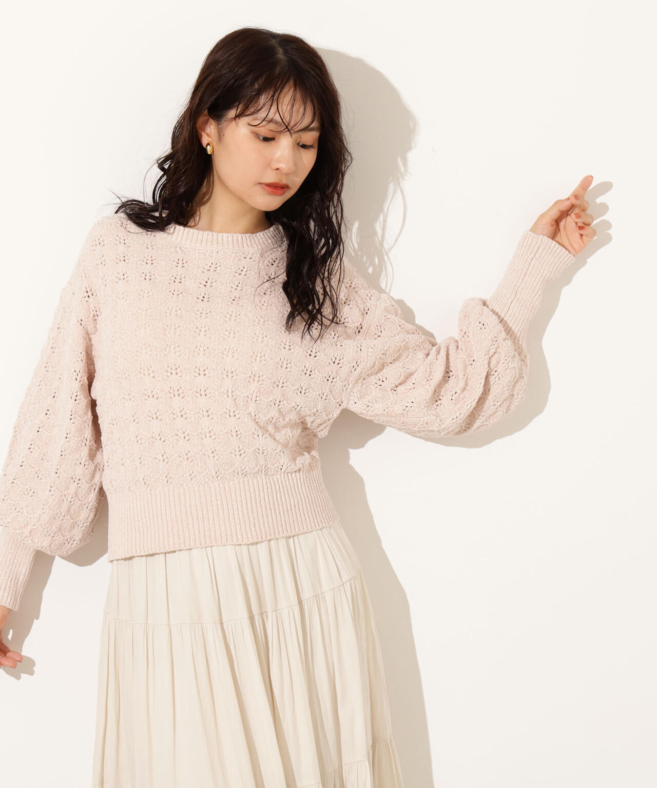 モールアイレットニット