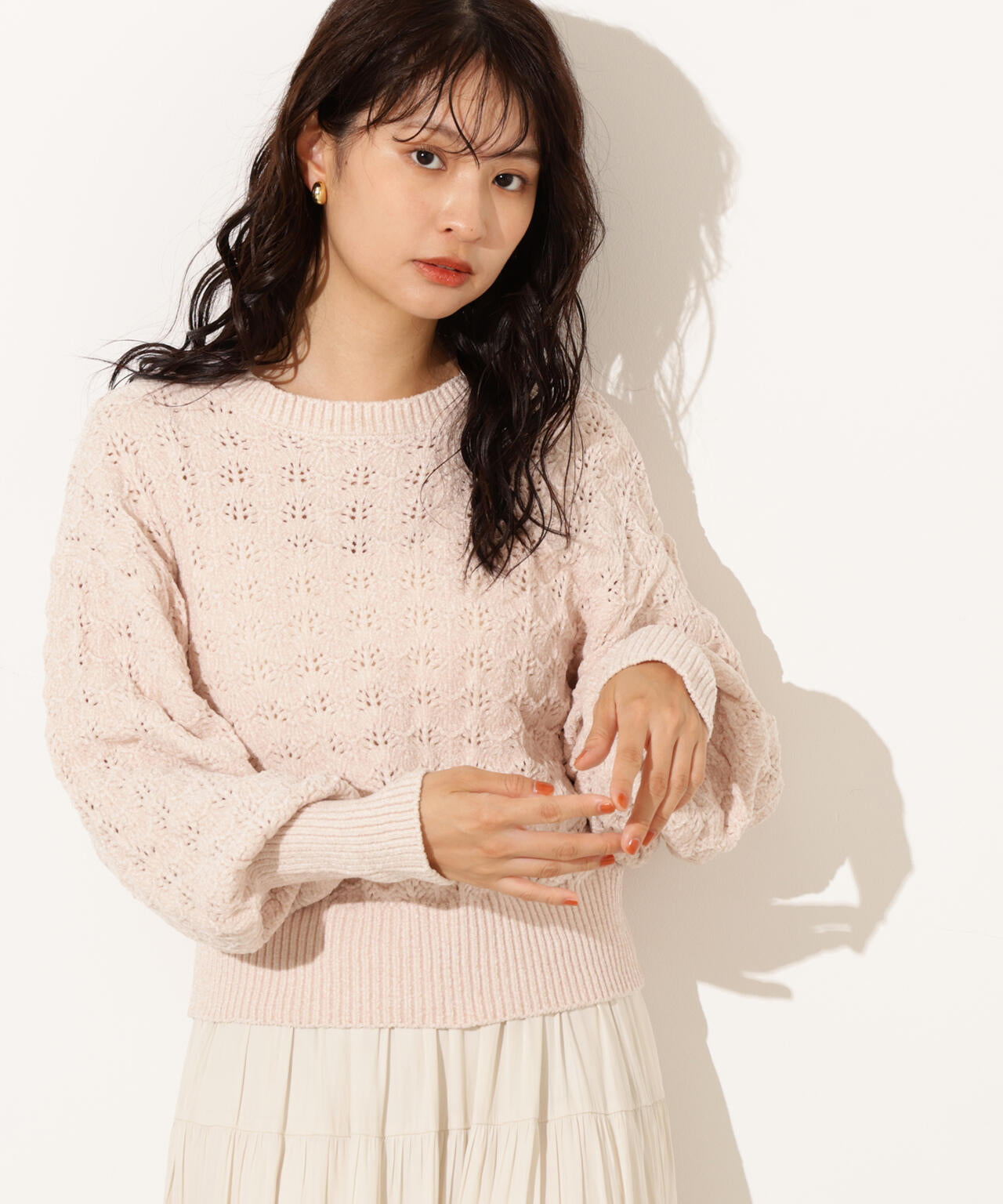 モールアイレットニット