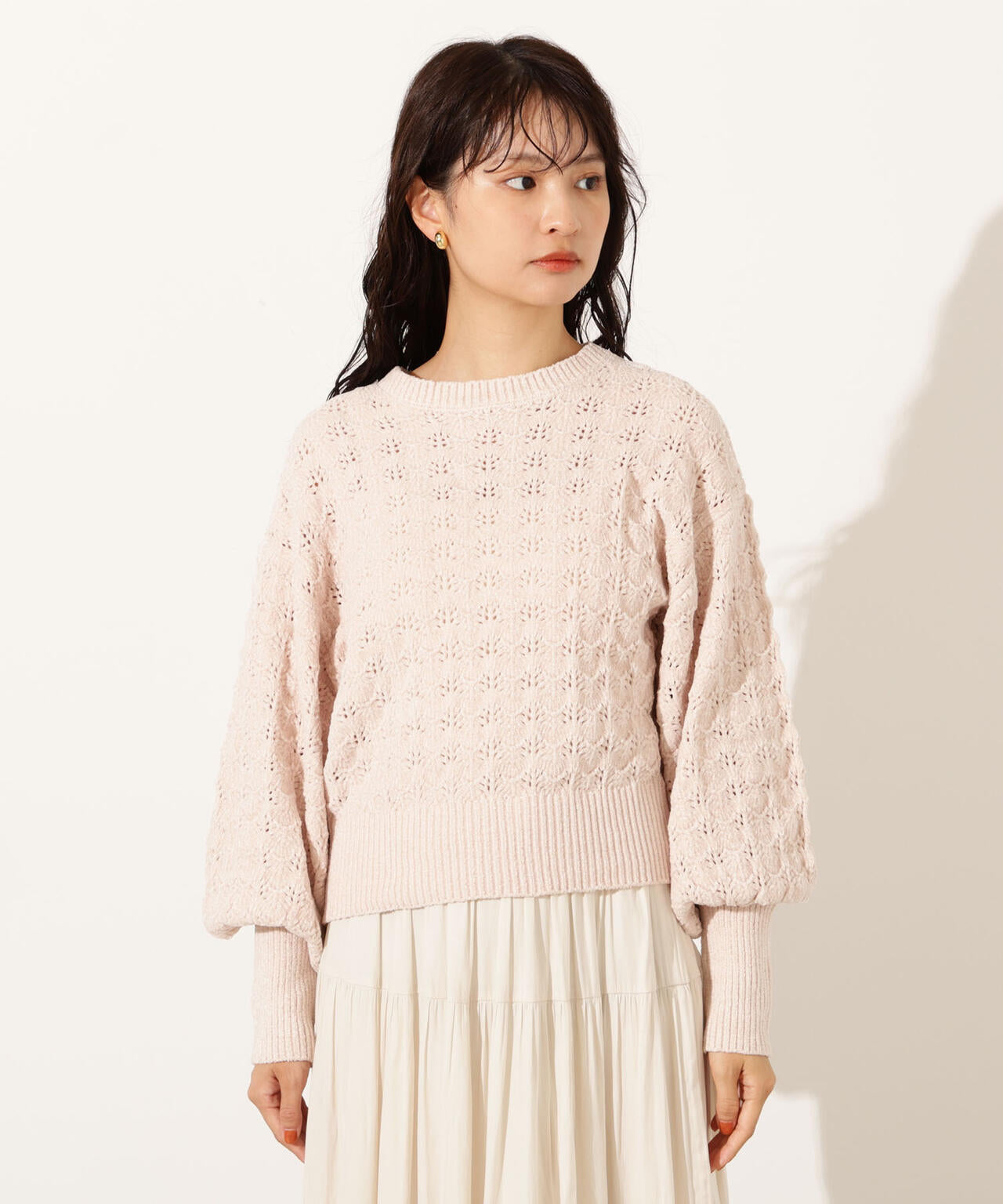 モールアイレットニット