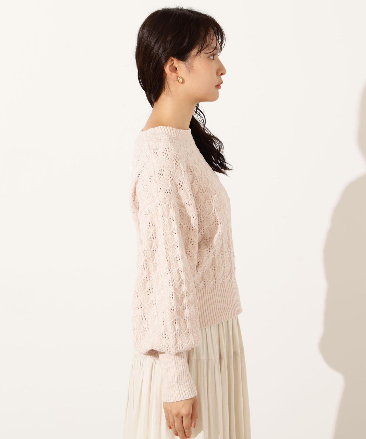 モールアイレットニット