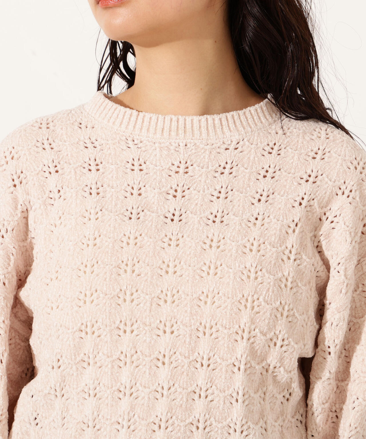 モールアイレットニット