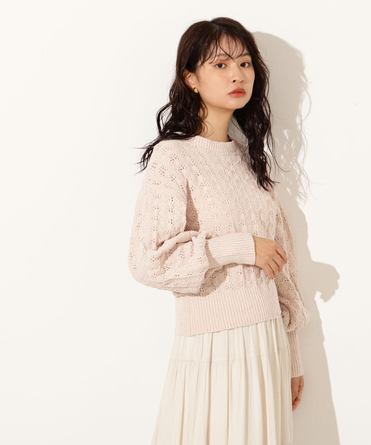 モールアイレットニット