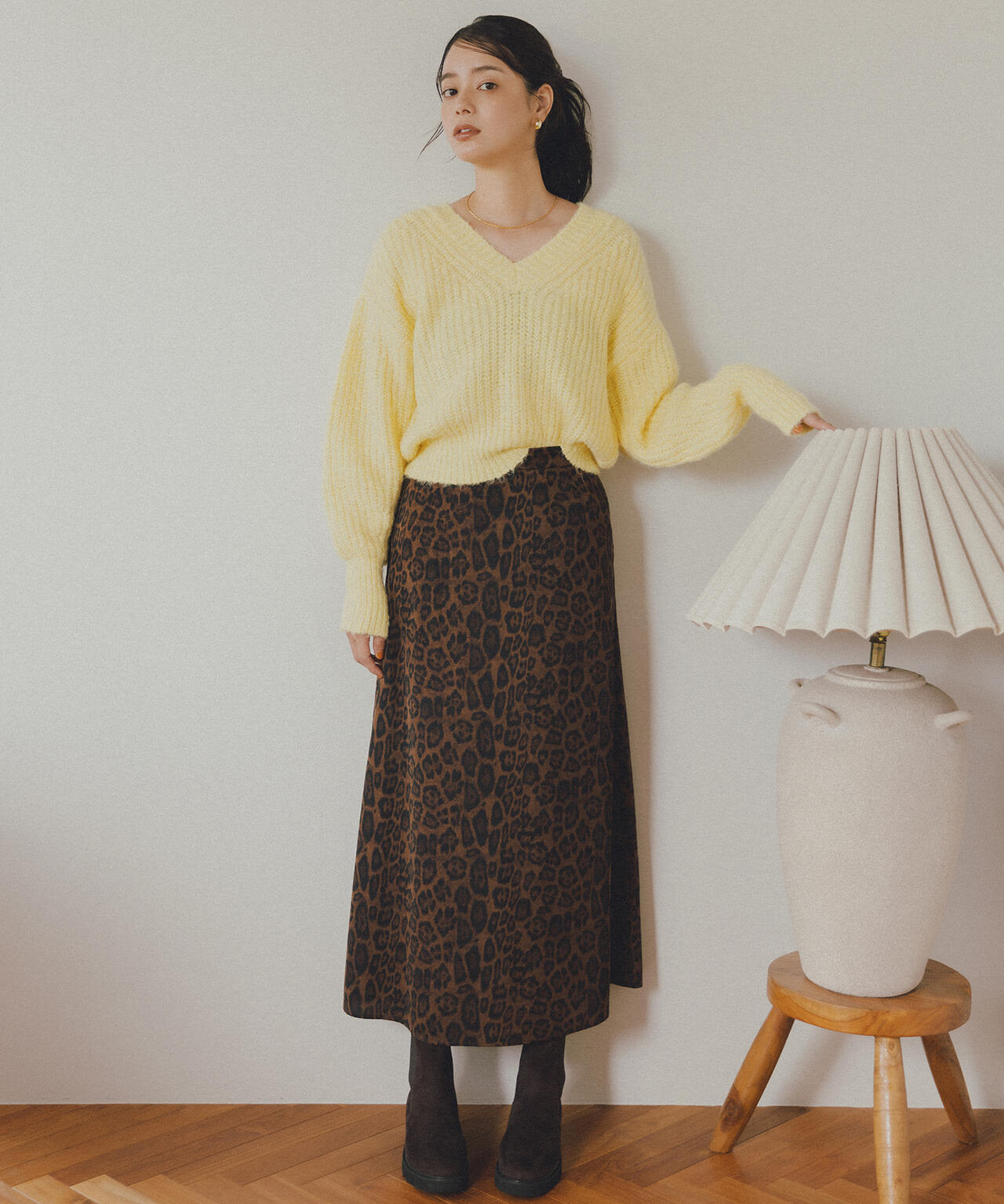 【岸本セシルさん着用】Vネックオーバーニット