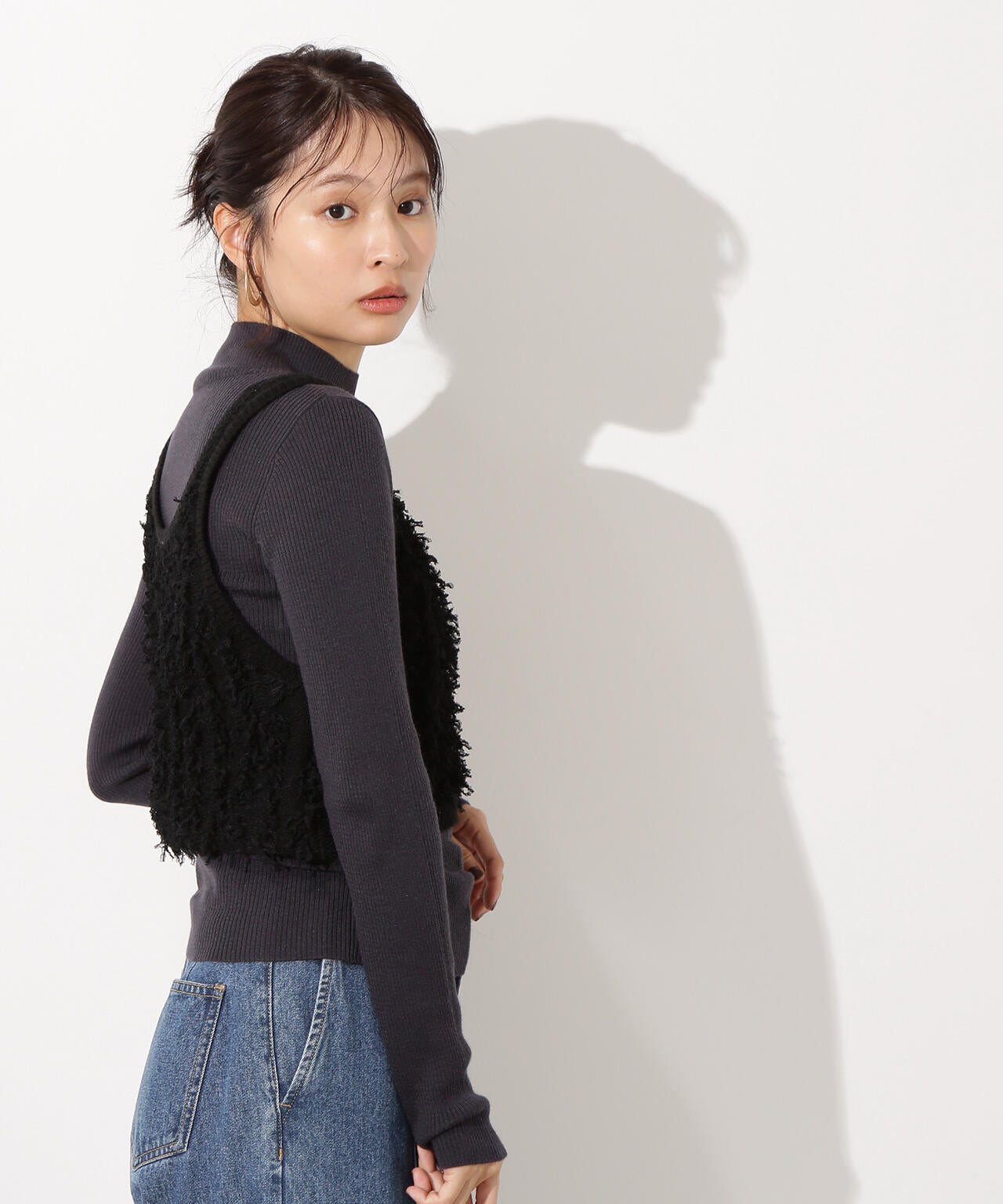 フリンジニットベストセット